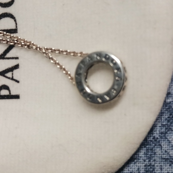 Pandora Silver Necklace with Sparkling Silver Pendant - Picture 3 of 4